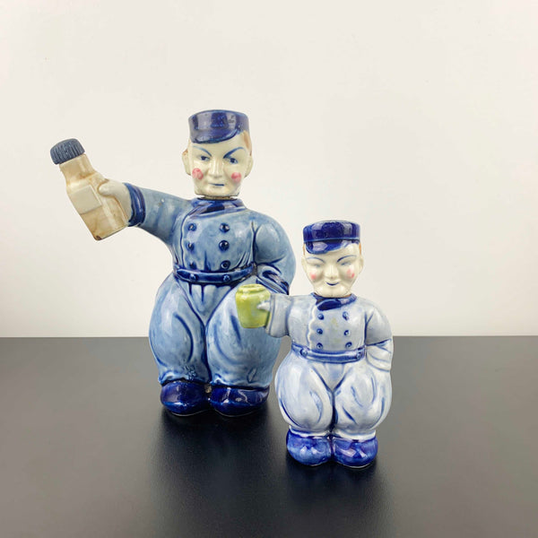 Mid century ceramic Dutch figural decanters - Set of 2