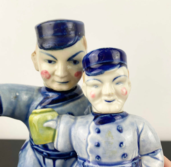 Mid century ceramic Dutch figural decanters - Set of 2