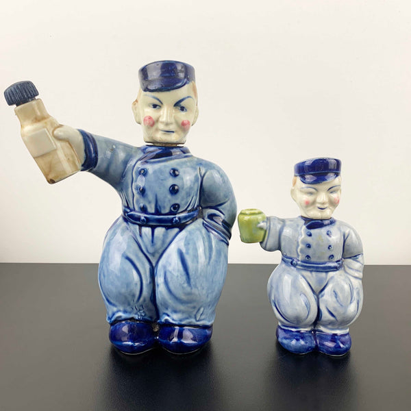 Mid century ceramic Dutch figural decanters - Set of 2