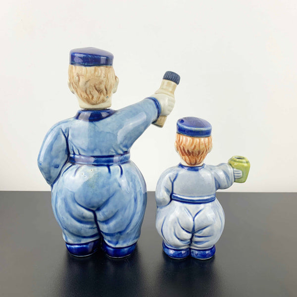 Mid century ceramic Dutch figural decanters - Set of 2