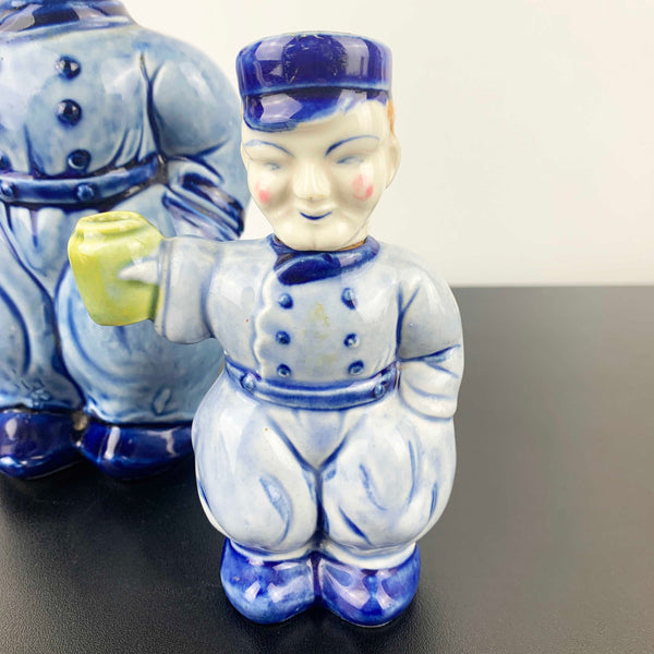 Mid century ceramic Dutch figural decanters - Set of 2