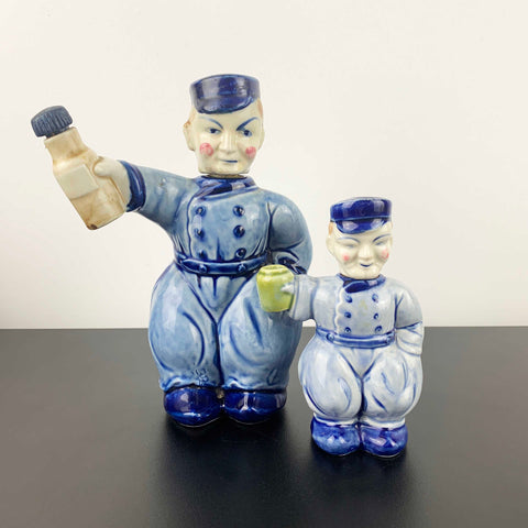 Mid century ceramic Dutch figural decanters - Set of 2
