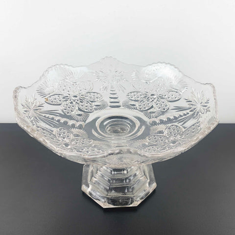 Art deco style compote with palm tree pattern