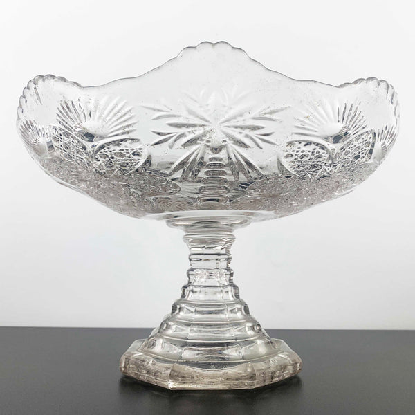 Art deco style compote with palm tree pattern