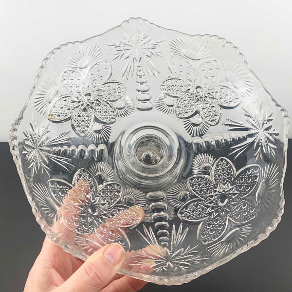 Art deco style compote with palm tree pattern