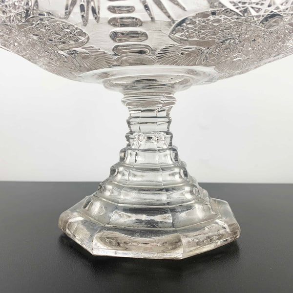 Art deco style compote with palm tree pattern