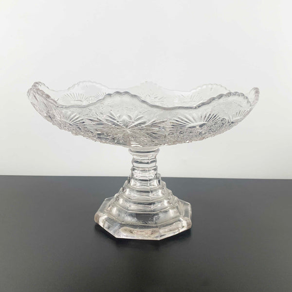 Art deco style compote with palm tree pattern