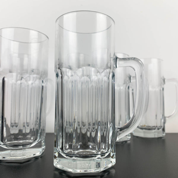 Pasabahce glass beer mug with handle - Set of 6