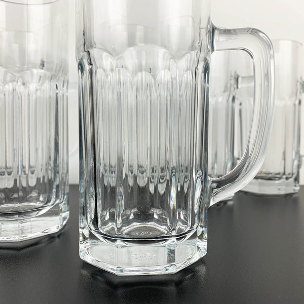 Pasabahce glass beer mug with handle - Set of 6