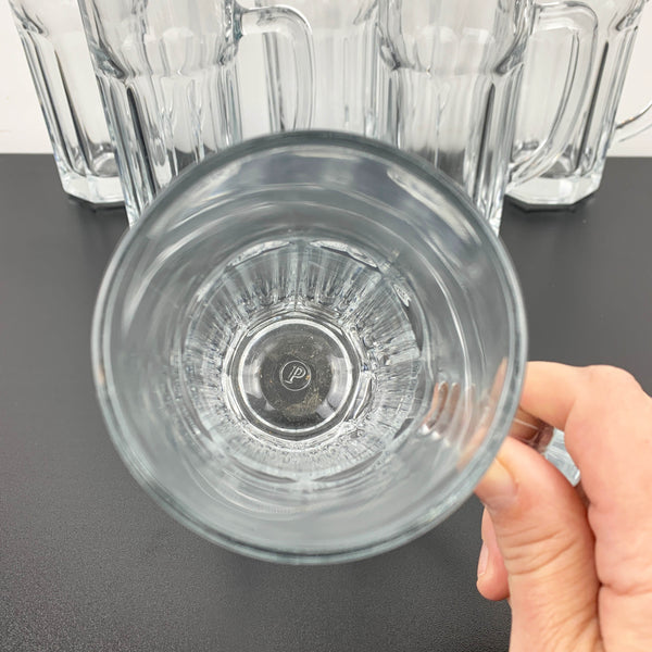 Pasabahce glass beer mug with handle - Set of 6