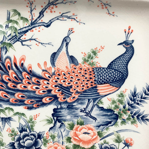 Peacock ceramic dessert serving set - 7 piece in original box