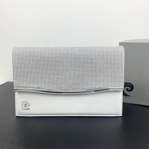 Pierre Cardin vintage white mesh clutch and shoulder bag