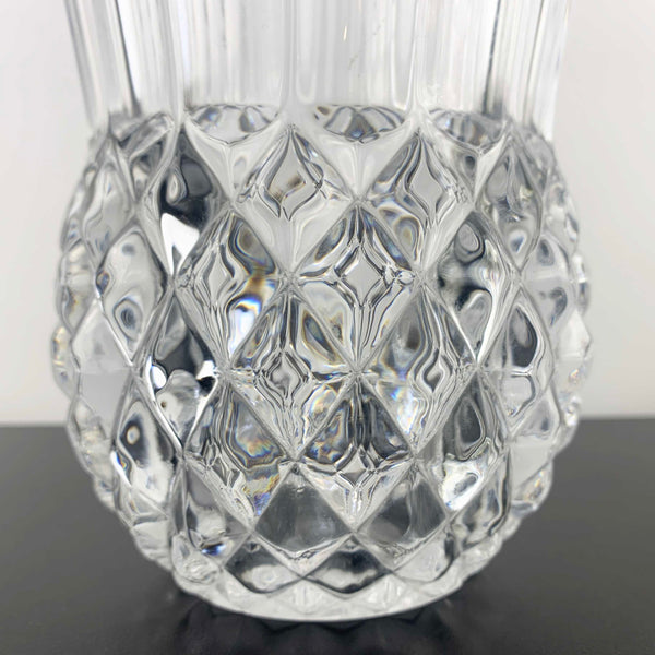 Heavy crystal pineapple design vase