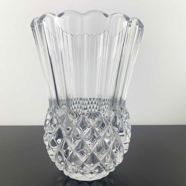 Heavy crystal pineapple design vase
