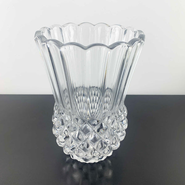 Heavy crystal pineapple design vase