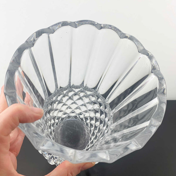 Heavy crystal pineapple design vase