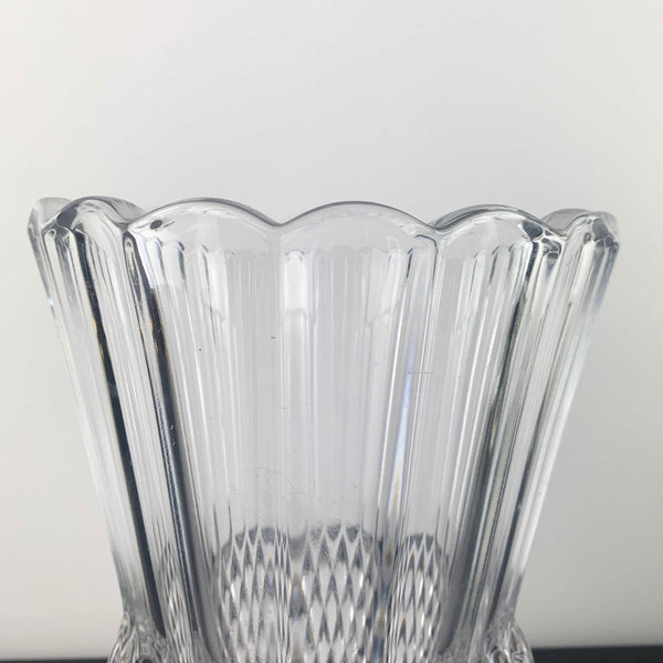 Heavy crystal pineapple design vase