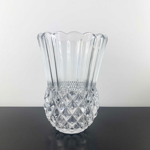 Heavy crystal pineapple design vase