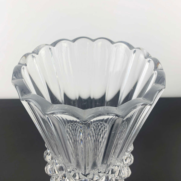 Heavy crystal pineapple design vase