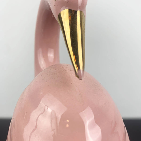 Art deco style pink heron figurine