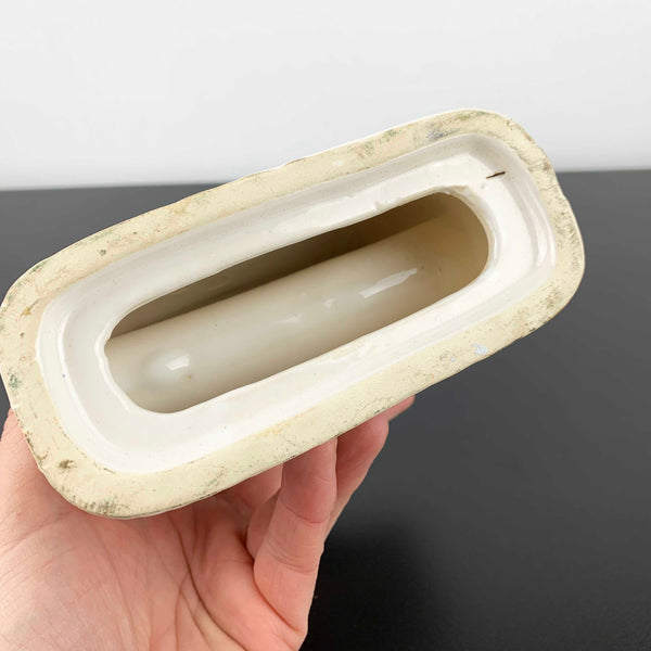 Iris floral ceramic napkin holder
