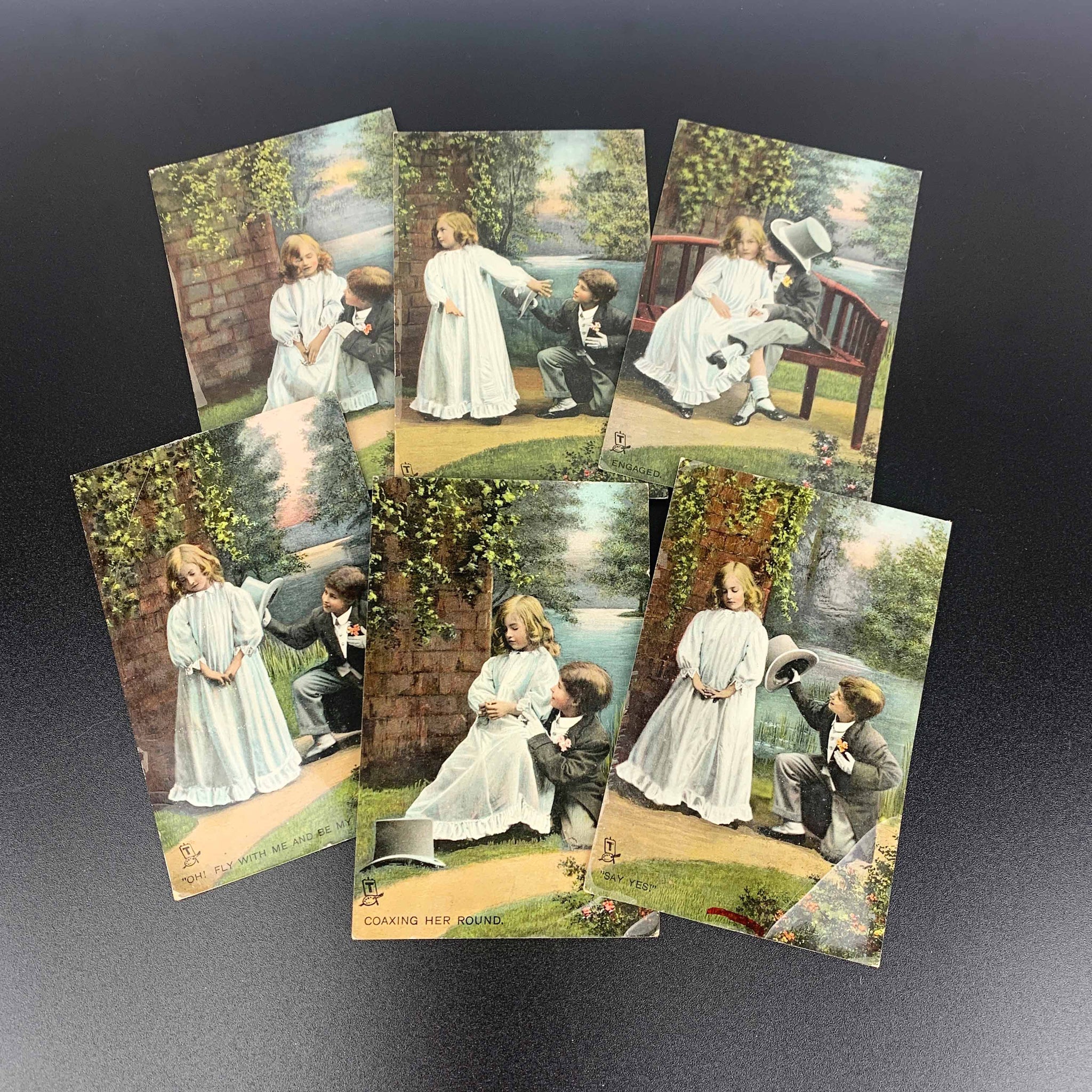 1908 'Rapholette' postcard collection 'Love's Young Dream' - Set of 6