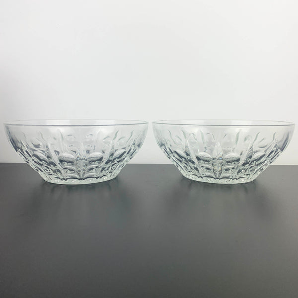 Reims France Crystal Bubble Pattern Salad Bowls - Set of 2