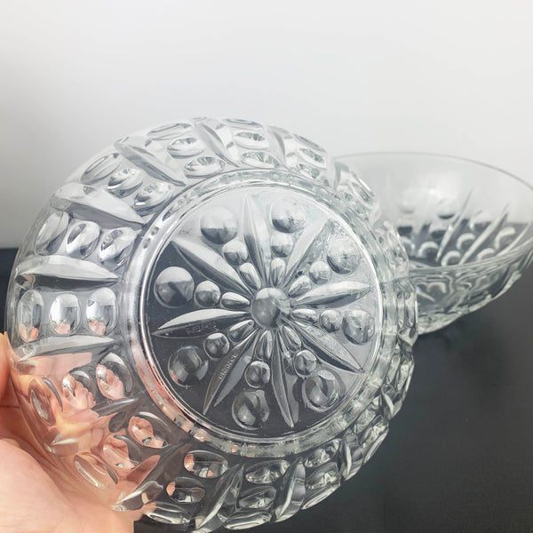 Reims France Crystal Bubble Pattern Salad Bowls - Set of 2