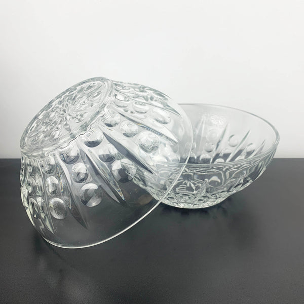 Reims France Crystal Bubble Pattern Salad Bowls