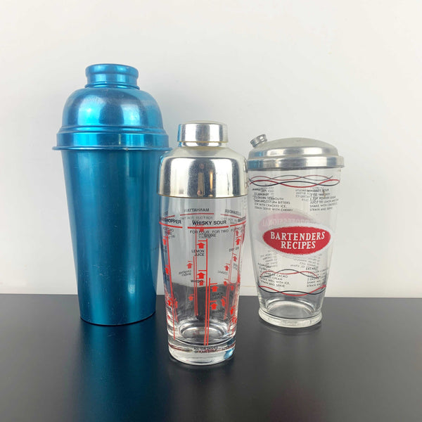 Vintage retro cocktail shakers