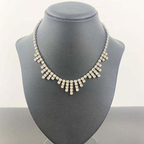 1950's rhinestone fringe necklace