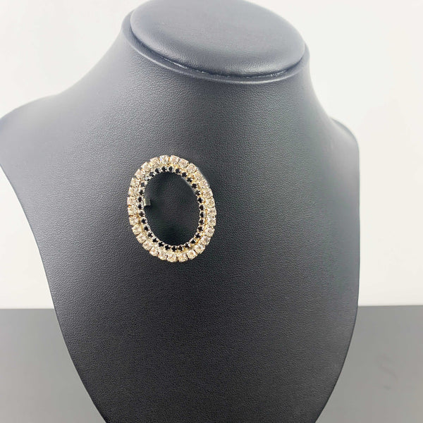Austrian rhinestone oval brooch