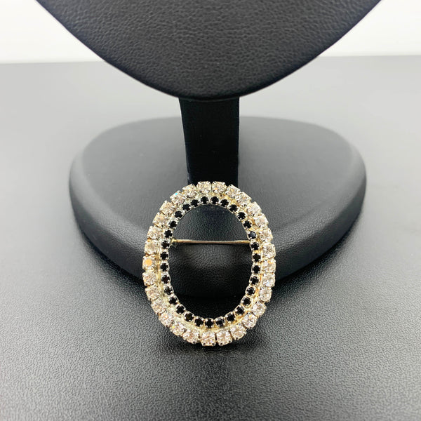 Austrian rhinestone oval brooch