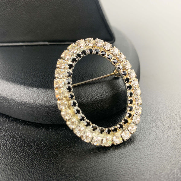 Austrian rhinestone oval brooch