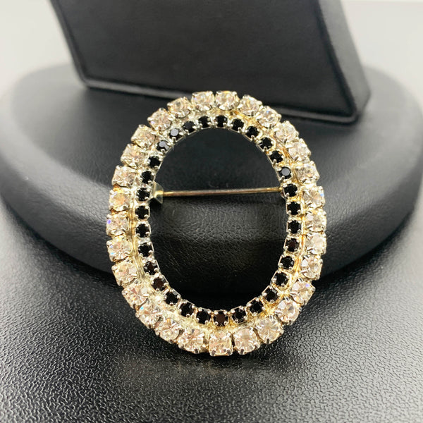 Austrian rhinestone oval brooch