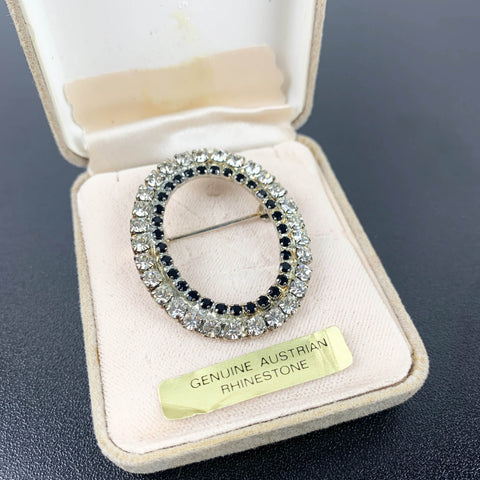 Austrian rhinestone oval brooch