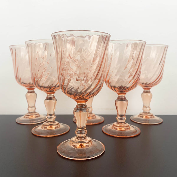Luminarc Rosaline pink swirl dessert wine and aperitif glass - Set of 6