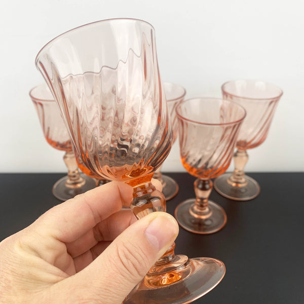 Luminarc Rosaline pink swirl dessert wine and aperitif glass - Set of 6