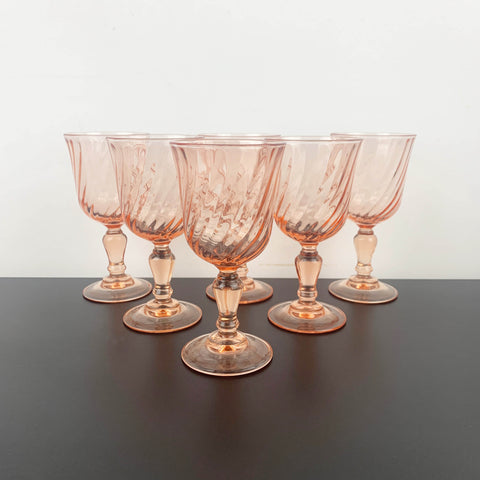 Luminarc Rosaline pink swirl dessert wine and aperitif glass - Set of 6