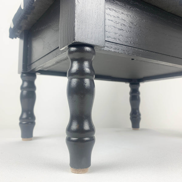 Refurbished upholstered footstool with internal storage