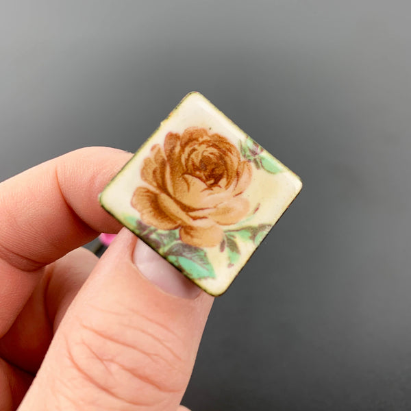 Vintage rose themed ladies pins - Set of 2