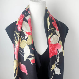Italian silk scarf with rose print