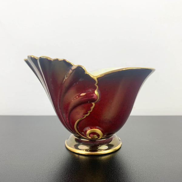 Carlton Ware 'Rouge Royale' shell dish and sugar bowl - Set of 2