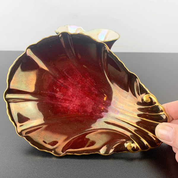 Carlton Ware 'Rouge Royale' shell dish and sugar bowl - Set of 2