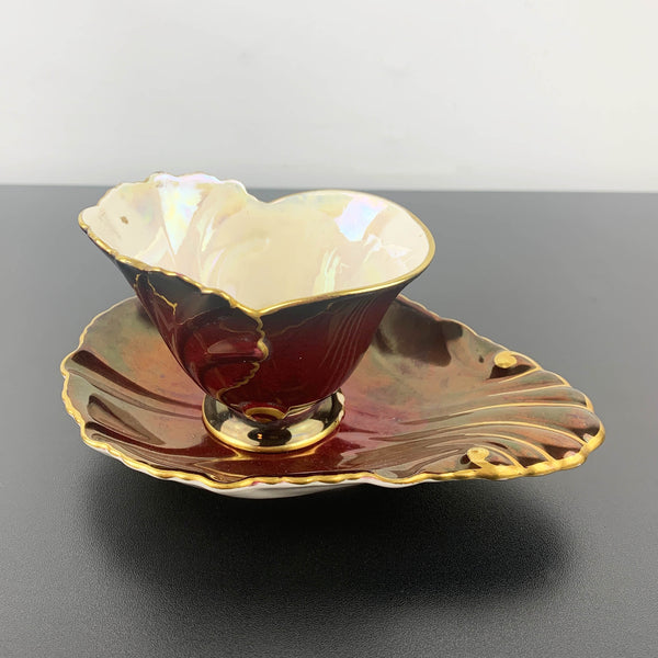 Carlton Ware 'Rouge Royale' shell dish and sugar bowl - Set of 2