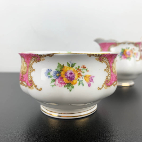 Royal Albert 'Lady Carlyle' open sugar bowl and creamer - Set of 2