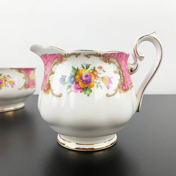 Royal Albert 'Lady Carlyle' open sugar bowl and creamer - Set of 2