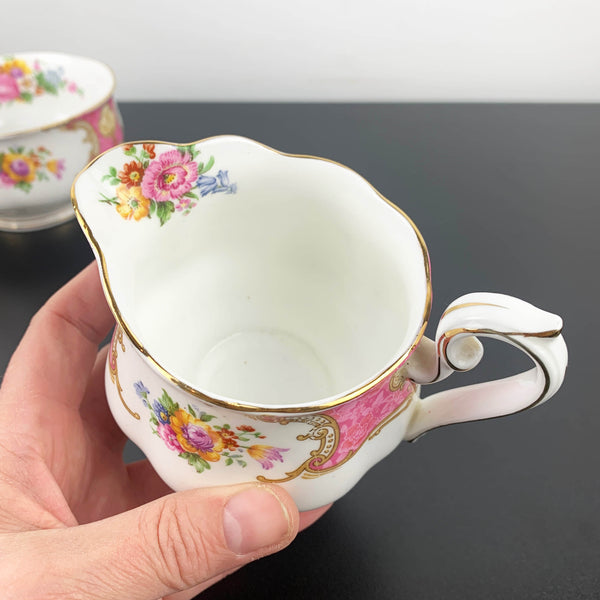 Royal Albert 'Lady Carlyle' open sugar bowl and creamer - Set of 2