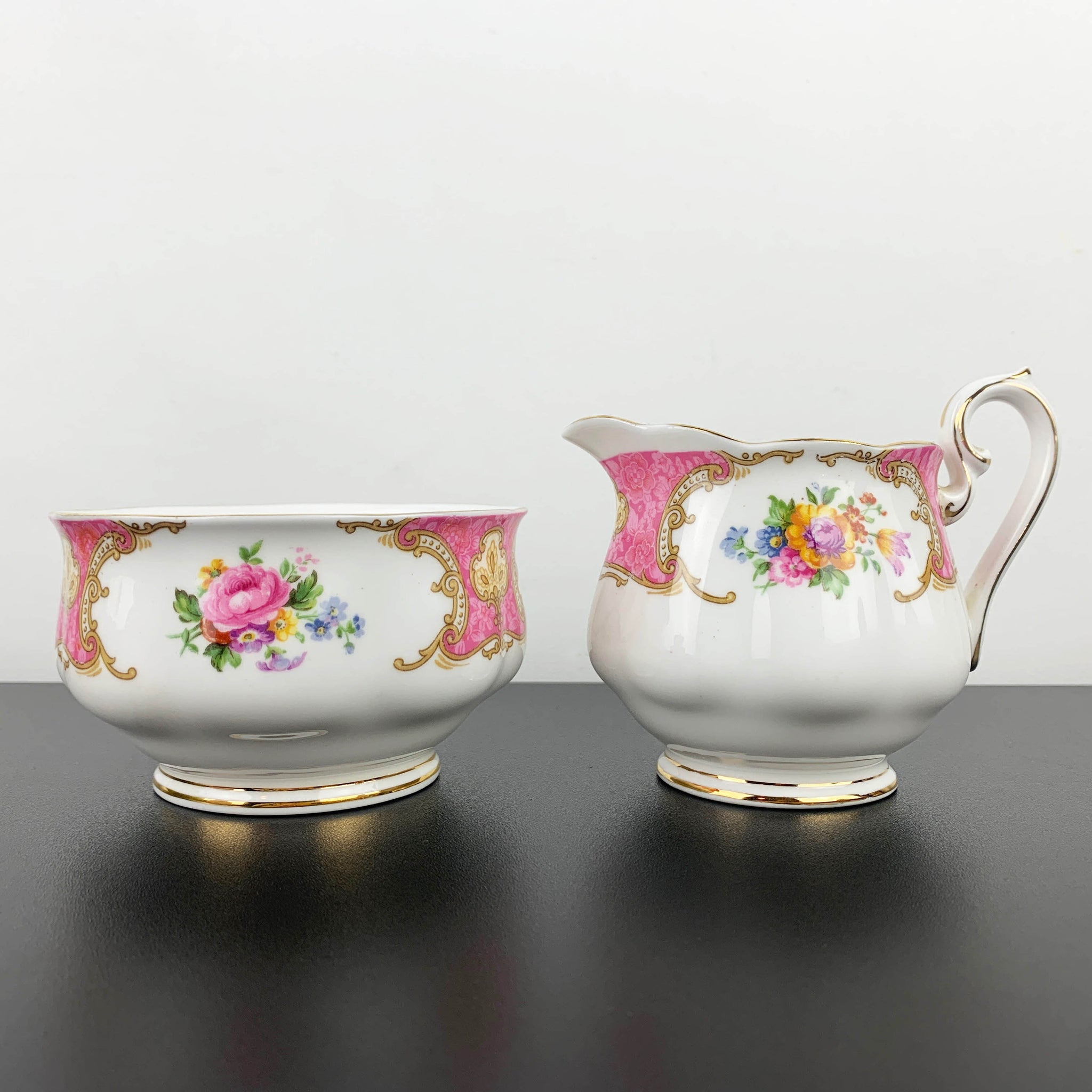 Royal Albert 'Lady Carlyle' open sugar bowl and creamer - Set of 2