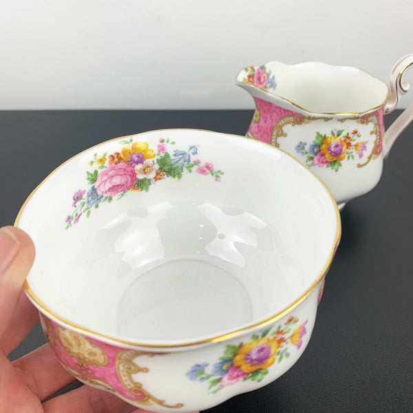 Royal Albert 'Lady Carlyle' open sugar bowl and creamer - Set of 2